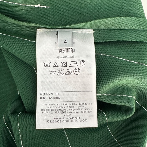 $2,890 Valentino Garavani Dark Green Pleated Stretch Ponte Dress Size 4 - Picture 9 of 10